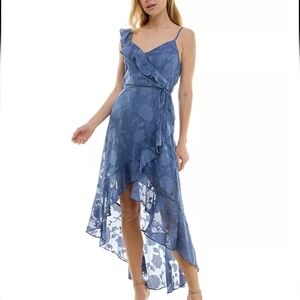 The General Good Blue Asymmetrical Ruffled Dress